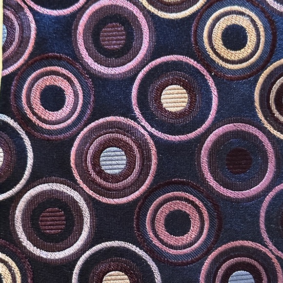 Ted Baker Navy Purple Circles Geometric Silk Tie - Picture 4 of 5